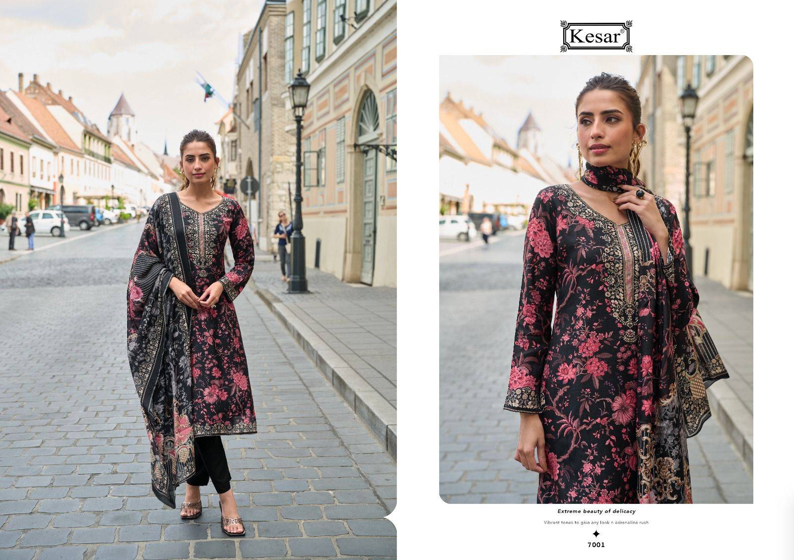 ARMANI by KESAR KARACHI 5001 to 5004 series pure viscose muslin dresses at Wholesale Price